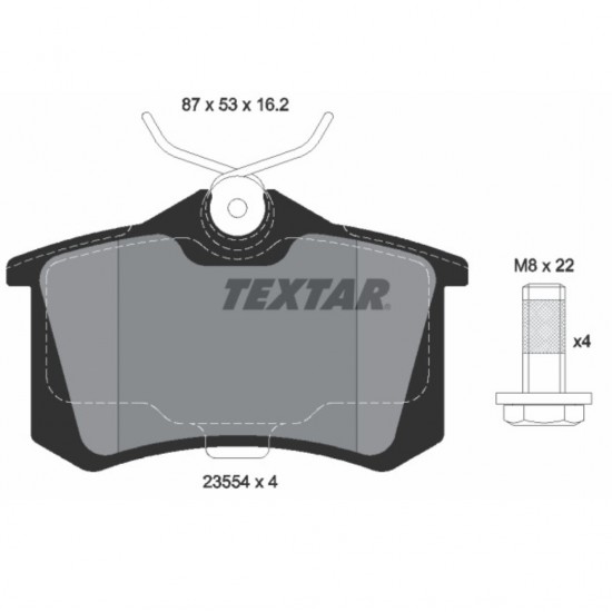 TEXTAR ΣΕΤ ΤΑΚΑΚΙΑ ΦΡΕΝΩΝ ΠΙΣΩ CITROEN C3 AIRCROSS II, C3 II, C3 III, C4 CACTUS NISSAN NOTE OPEL CROSSLAND X - 2355406