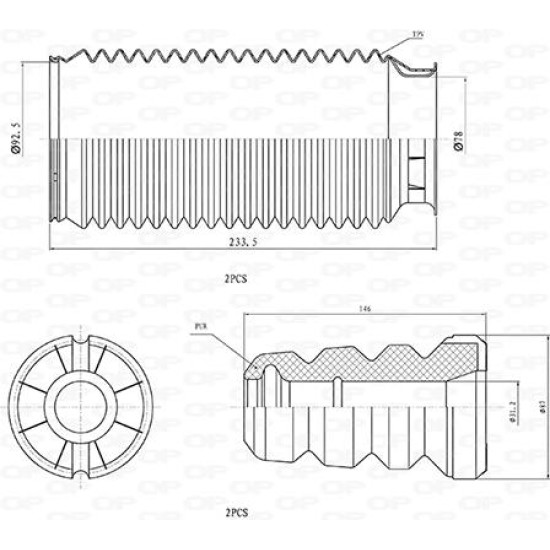 ΚΙΤ ΠΡΟΣΤΑΣΙΑΣ ΣΚΟΝΗΣ OPEL MOVANO B Autobus (X62)-Open Parts-DCK5127.04