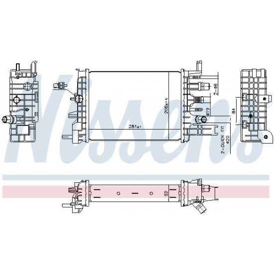 ΨΥΓΕΙΟ INTERCOOLER DACIA DOKKER 1.5 18- (ΑΝΩ-ΤΕΤΡΑΓΩΝΟ)-Nissens-NS607033