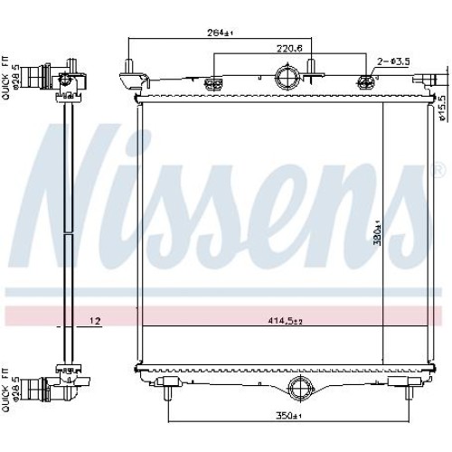 ΨΥΓΕΙΟ ΝΕΡΟΥ CORSA-F 1.2 PureTech 75 (430x430x13)-Nissens-NS607031