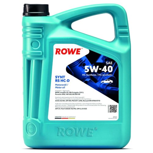 ΛΙΠΑΝΤΙΚΟ HIGHTEC SYNT RS HC-D SAE 5W-40 (4x5 Lt)-ROWE-RW20163005099