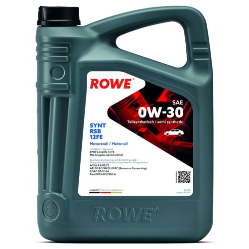 ΛΙΠΑΝΤΙΚΟ HIGHTEC SYNT RSB 12FE SAE 0W-30 (4x5 Lt)-ROWE-RW20305005099