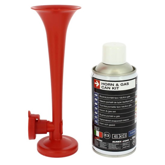 Κόρνα Γηπέδου Με Φιάλη 300ml 500hz 110db Με Πιστοποίηση E3 Made in Italy
