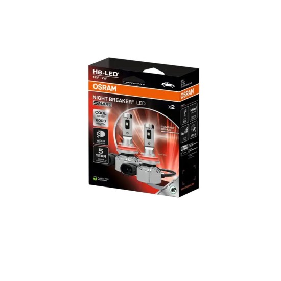 Λάμπες Led H8 Osram 12volt 7watt Night Breaker Smart 6000k 64212DWNBSM-2HB 2 Τεμάχια