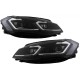 Μπροστινά Φανάρια Set Για Vw Golf 7.5 17-19 Facelift DRL & Dynamic Signal Μαύρα Με Χρώμιο Γραμμή H7 Με Μοτέρ Carner