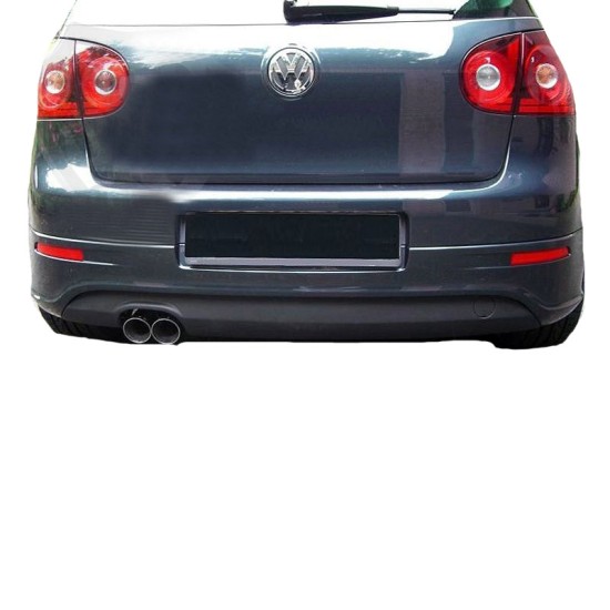 Πισινός Προφυλακτήρας Για VW Golf V (5) 03-08 R32 Look Με Εξατμίσεις Αριστερά Γυαλιστερό Μαύρο Από Abs Πλαστικό