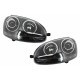 Μπροστινά Φανάρια Set Για Vw Golf V (5) 03-08 Projectors GTI / R32 Look Μαύρα H7/H7 Με Μοτέρ & E-Mark Carner