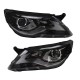 Μπροστινά Φανάρια Set Για Vw Tiguan mk1 07-11 DRL Μαύρα H7/H7 Με Μοτέρ  Carner