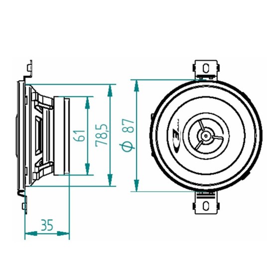 Ηχεία Αυτοκινήτου Alpine SXE-0825S 3.5''/8.6cm 150w Peak 20w RMS Ομοαξονικά 2 Δρόμων Ζευγάρι 2 Τεμάχια