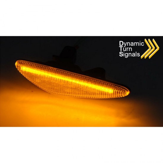 Πλαϊνά Φλας Φτερού Για Mazda 6 Atenza GH 08-12, RX-8 09-12, 5 Premacy CW 10-13, MX5 ND 15+ Led Dynamic Λευκό 2 Τεμάχια