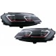 Μπροστινά Φανάρια Set Για Vw Golf 7.5 17-19 Facelift DRL & Dynamic Signal Μαύρα Με Κόκκινη Γραμμή GTI Look H7 Με Μοτέρ Carner