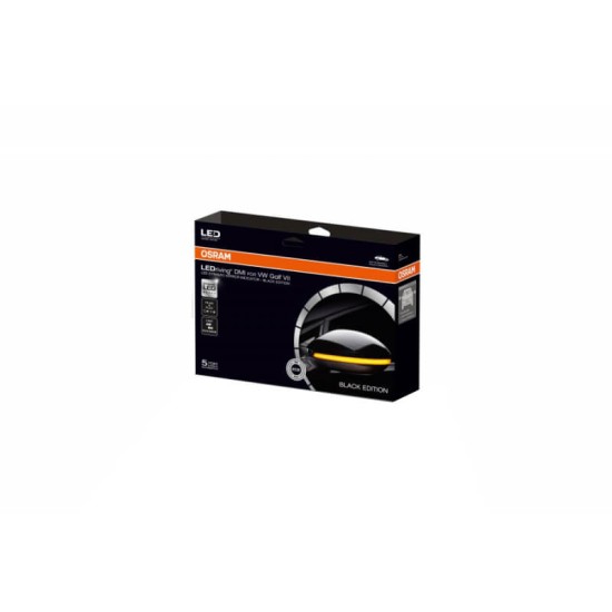 Φλας Καθρέπτη Για Vw Golf 7 VII 2012-2016 / 7.5 FL 2017+ / Touran II 2015+ Osram Dynamic Led Μαύρο 2 Τεμάχια