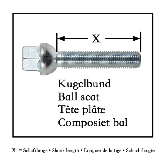 Μπουλόνια M14x1.5 37mm 10 Τεμάχια