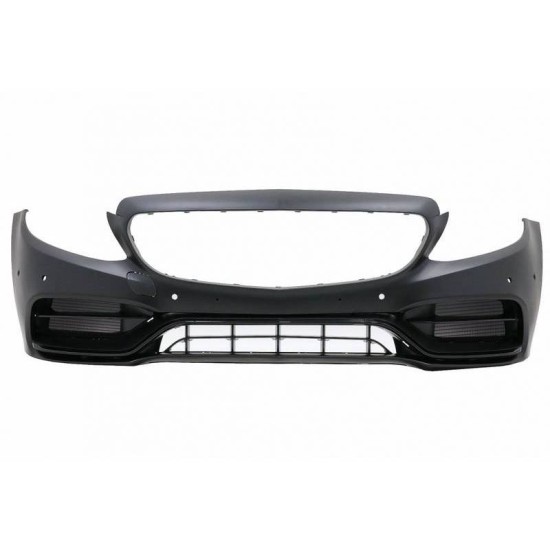 Body Kit Για Mercedes-Benz C-Class W205 14-20 Sedan Amg C63s Facelift Look Με Μάσκα & Μπούκες Black Edition