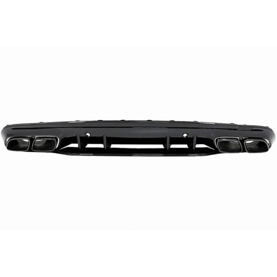 Diffuser Πίσω Προφυλακτήρα Για Mercedes-Benz C-Class W205 14-20 Sedan Amg 63 Look Με Μαύρες Μπούκες