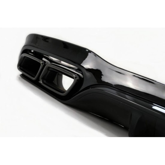 Diffuser Πίσω Προφυλακτήρα Για Mercedes-Benz E-Class W213 16-19 Με Amg Line Προφυλακτήρα Μαύρο Amg 63 Look Με Μαύρες Μπούκες