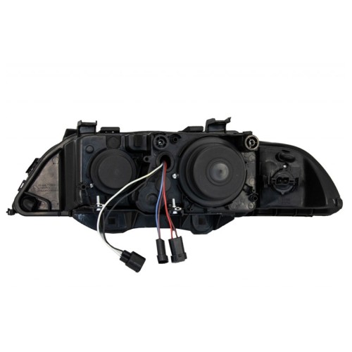 Μπροστινά Φανάρια Set Για Bmw 5 E39 95-03 Angel Eyes Facelift LCI Look Μαύρα/Γκρι H7/H7 Manual Carner