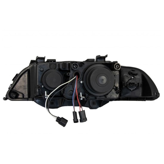 Μπροστινά Φανάρια Set Για Bmw 5 E39 95-03 Angel Eyes Facelift LCI Look Μαύρα/Γκρι H7/H7 Manual Carner