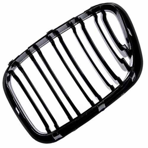 Καρδιές Μάσκας Για Bmw X5 E53 99-03 M4 Look Με Διπλή Γρίλια Μαύρο Γυαλιστερό 2 Τεμάχια