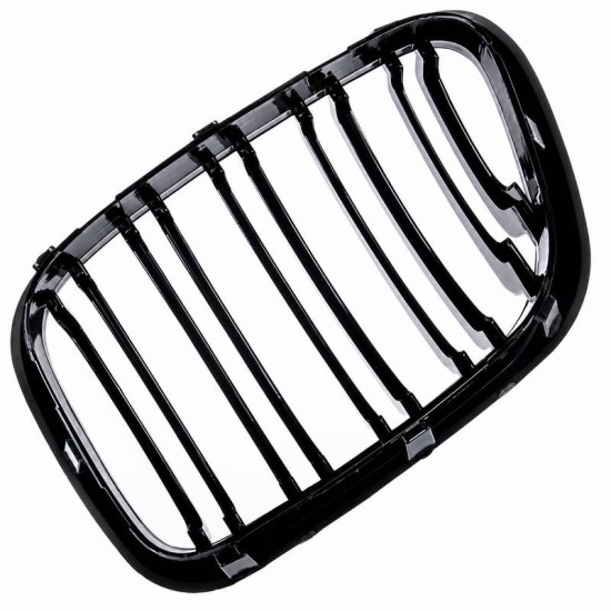 Καρδιές Μάσκας Για Bmw X5 E53 99-03 M4 Look Με Διπλή Γρίλια Μαύρο Γυαλιστερό 2 Τεμάχια