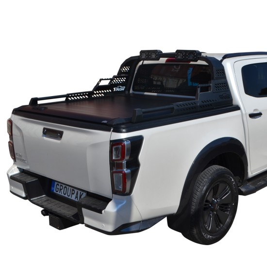 ΚΑΠΑΚΙ ΚΑΡΟΤΣΑΣ ΡΟΛΟ ΑΛΟΥΜΙΝΙΟΥ ΜΕ PREMIUM LED ROLL-BAR TEK 2 MAX 9080 ROLL+RB 430LED ISUZU D-MAX 2021+