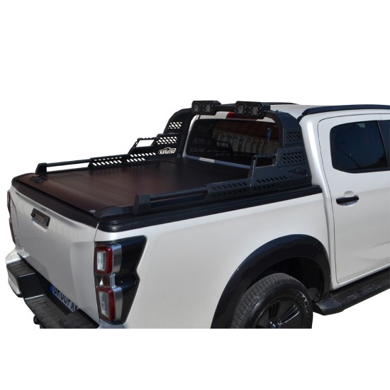 ΚΑΠΑΚΙ ΚΑΡΟΤΣΑΣ ΡΟΛΟ ΑΛΟΥΜΙΝΙΟΥ ΜΕ PREMIUM LED ROLL-BAR TEK 2 MAX 9080 ROLL+RB 430LED ISUZU D-MAX 2021+