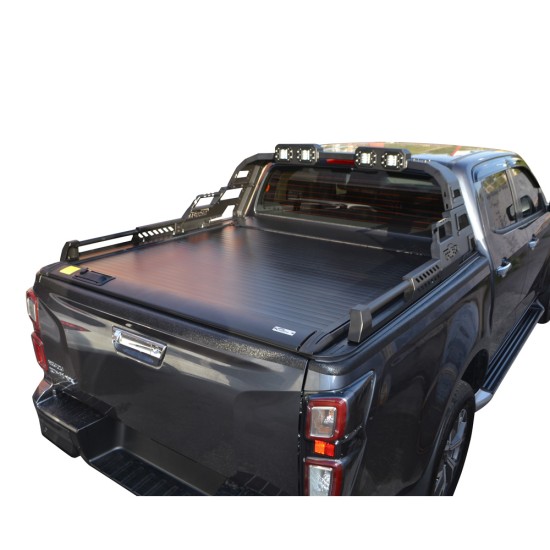 ΚΑΠΑΚΙ ΚΑΡΟΤΣΑΣ ΡΟΛΟ ΑΛΟΥΜΙΝΙΟΥ ΜΕ PREMIUM LED ROLL-BAR TEK 2 MAX 9080 ROLL+RB 430LED ISUZU D-MAX 2021+