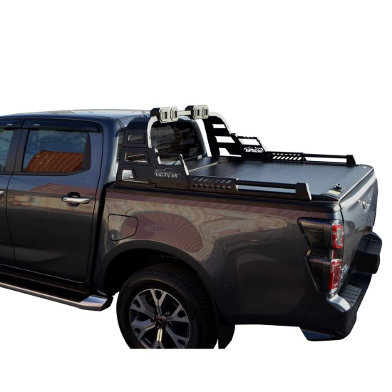 ΚΑΠΑΚΙ ΚΑΡΟΤΣΑΣ ΡΟΛΟ ΑΛΟΥΜΙΝΙΟΥ ΜΕ PREMIUM LED ROLL-BAR TEK 2 MAX 9080 ROLL+RB 430LED ISUZU D-MAX 2021+