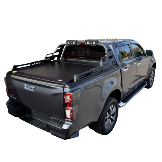 ΚΑΠΑΚΙ ΚΑΡΟΤΣΑΣ ΡΟΛΟ ΑΛΟΥΜΙΝΙΟΥ ΜΕ PREMIUM LED ROLL-BAR TEK 2 MAX 9080 ROLL+RB 430LED ISUZU D-MAX 2021+