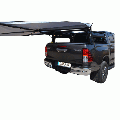 ΚΑΠΑΚΙ ΚΑΡΟΤΣΑΣ ΡΟΛΟ ΑΛΟΥΜΙΝΙΟΥ ΜΕ ROLL-BAR ΣΚΗΝΗΣ ΚΑΙ ΠΟΛΛΑΠΛΩΝ ΕΦΑΡΜΟΓΩΝ ΚΑΙ ΠΛΑΪΝΗ ΤΕΝΤΑ ΣΚΙΑΣΗΣ 270 ΜΟΙΡΕΣ TEK 2 MAX 9080 ROLL+RB 418 TENT+WA03-270-FAST TOYOTA HILUX REVO 2016+ & HILUX 2021+