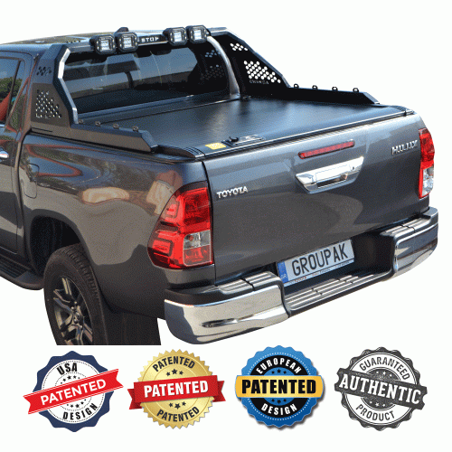ΚΑΠΑΚΙ ΚΑΡΟΤΣΑΣ ΡΟΛΟ ΑΛΟΥΜΙΝΙΟΥ ΜΕ 4LED ROLL-BAR TEK 2 MAX 9080 ROLL+RB 431LED TOYOTA HILUX REVO 2016+ & HILUX 2021+