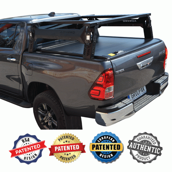 ΚΑΠΑΚΙ ΚΑΡΟΤΣΑΣ ΡΟΛΟ ΑΛΟΥΜΙΝΙΟΥ ΜΕ ROLL-BAR ΣΚΗΝΗΣ ΚΑΙ ΠΟΛΛΑΠΛΩΝ ΕΦΑΡΜΟΓΩΝ TEK 2 MAX 9080 ROLL+RB 418 TOYOTA HILUX REVO 2016+ & HILUX 2021+
