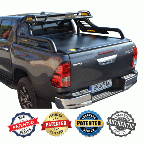 ΚΑΠΑΚΙ ΚΑΡΟΤΣΑΣ ΡΟΛΟ ΑΛΟΥΜΙΝΙΟΥ ΜΕ ROLL-BAR ΜΕ ΚΑΛΑΘΙ TEK 2 MAX 9080 ROLL+RB 424BL-BAS TOYOTA HILUX REVO 2016+ & HILUX 2021+