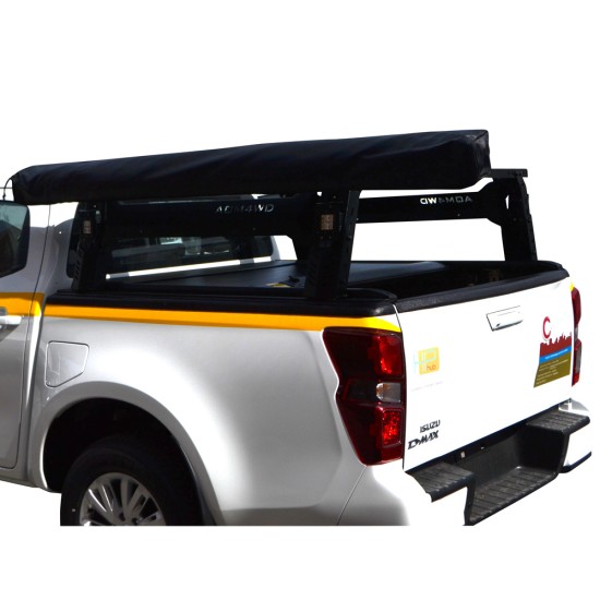 ΚΑΠΑΚΙ ΚΑΡΟΤΣΑΣ ΡΟΛΟ ΑΛΟΥΜΙΝΙΟΥ ΜΕ ROLL-BAR ΣΚΗΝΗΣ ΚΑΙ ΠΟΛΛΑΠΛΩΝ ΕΦΑΡΜΟΓΩΝ ΚΑΙ ΠΛΑΪΝΗ ΤΕΝΤΑ ΣΚΙΑΣΗΣ 270 ΜΟΙΡΕΣ TEK 2 MAX 9080 ROLL+RB 418 TENT+WA03-270-FAST ISUZU D-MAX 2021+