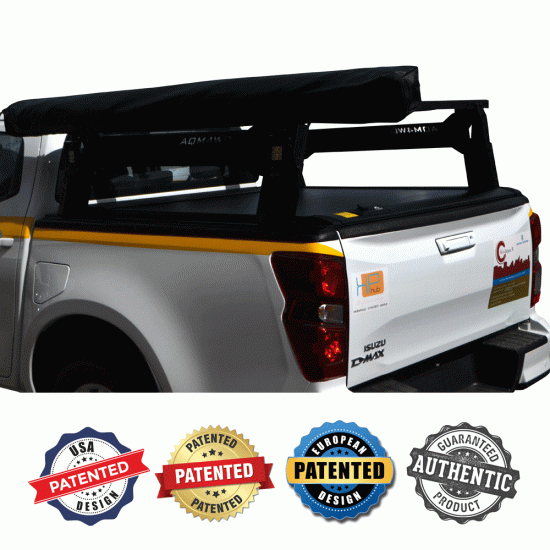 ΚΑΠΑΚΙ ΚΑΡΟΤΣΑΣ ΡΟΛΟ ΑΛΟΥΜΙΝΙΟΥ ΜΕ ROLL-BAR ΣΚΗΝΗΣ ΚΑΙ ΠΟΛΛΑΠΛΩΝ ΕΦΑΡΜΟΓΩΝ ΚΑΙ ΠΛΑΪΝΗ ΤΕΝΤΑ ΣΚΙΑΣΗΣ 270 ΜΟΙΡΕΣ TEK 2 MAX 9080 ROLL+RB 418 TENT+WA03-270-FAST ISUZU D-MAX 2021+